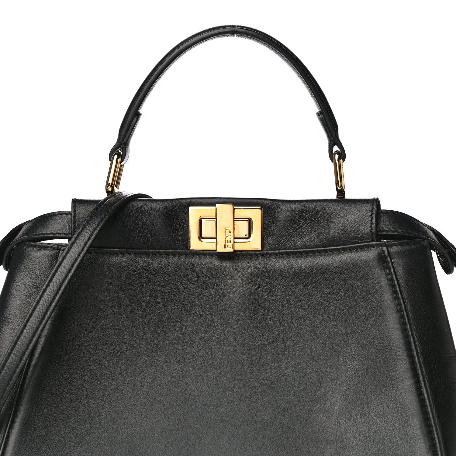 Fendi Nappa Mini Peekaboo Iconic Satchel Black 9 of 26