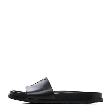 Saint Laurent Calfskin Monogram Jimmy Joan Slide Sandals 42 Black 1 of 4