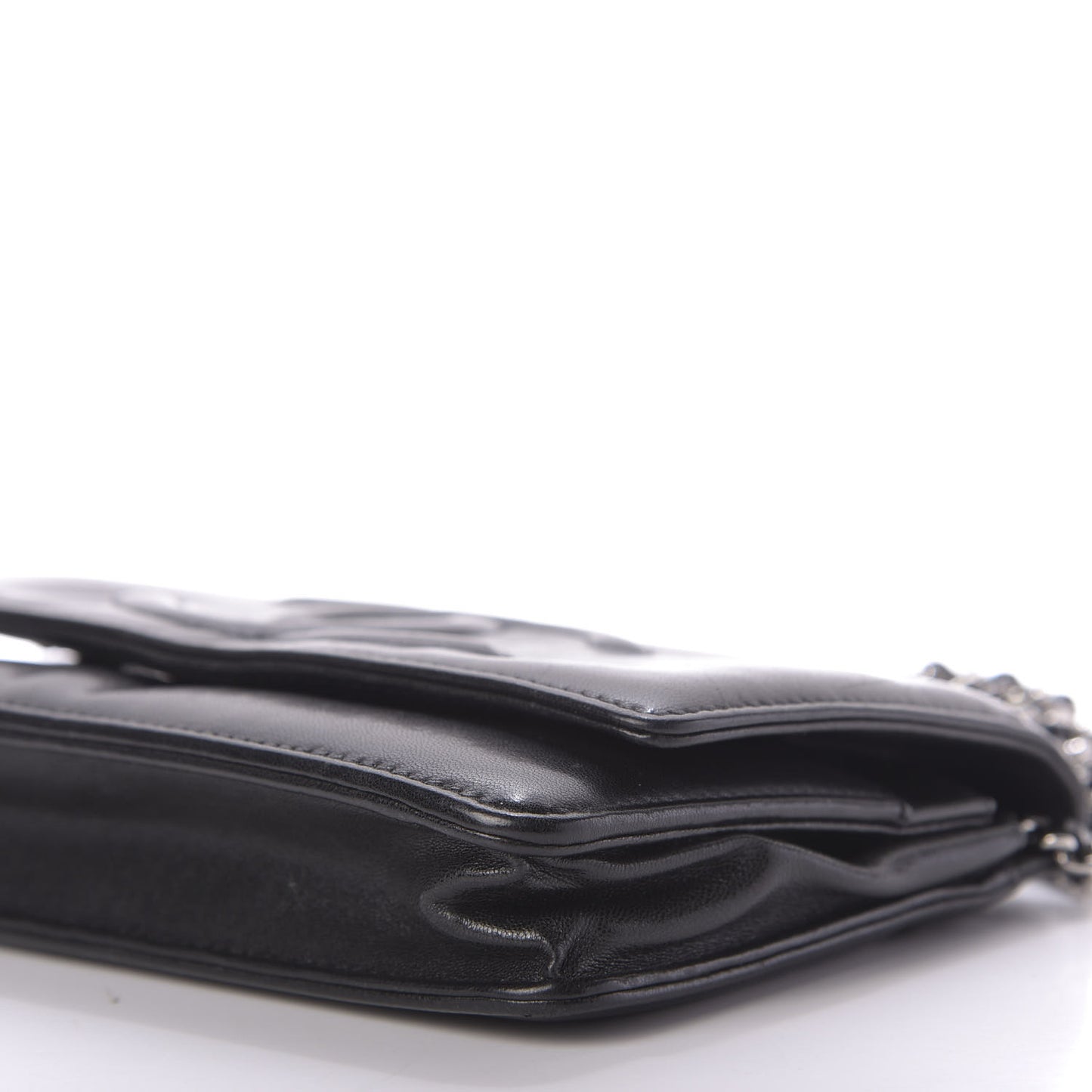 Lambskin Timeless CC Wallet On Chain WOC Black