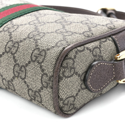 Gucci GG Supreme Monogram Web Mini Ophidia Shoulder Bag Brown 11 of 12