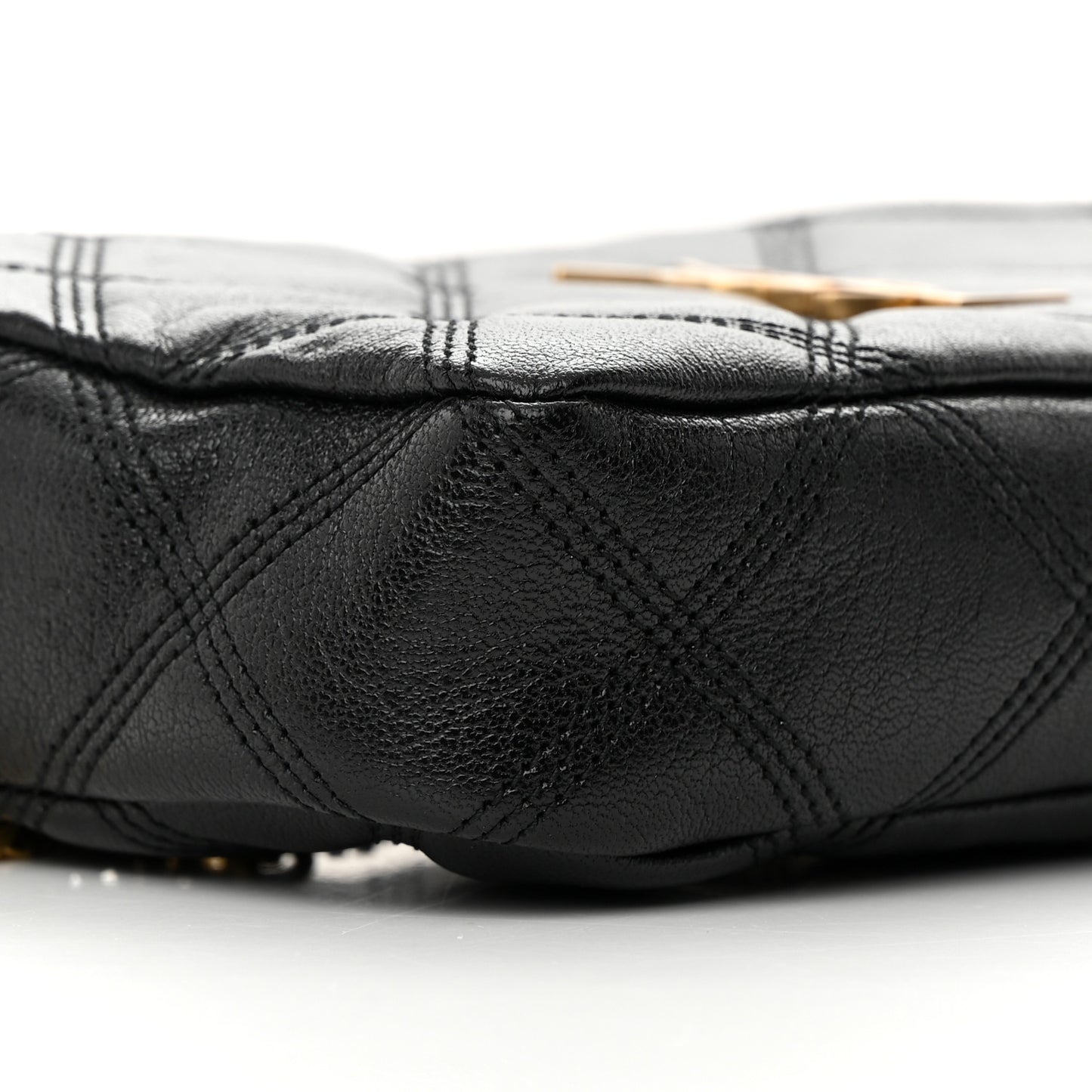 Grained Lambskin Quilted Mini Becky Double Zip Bag Black