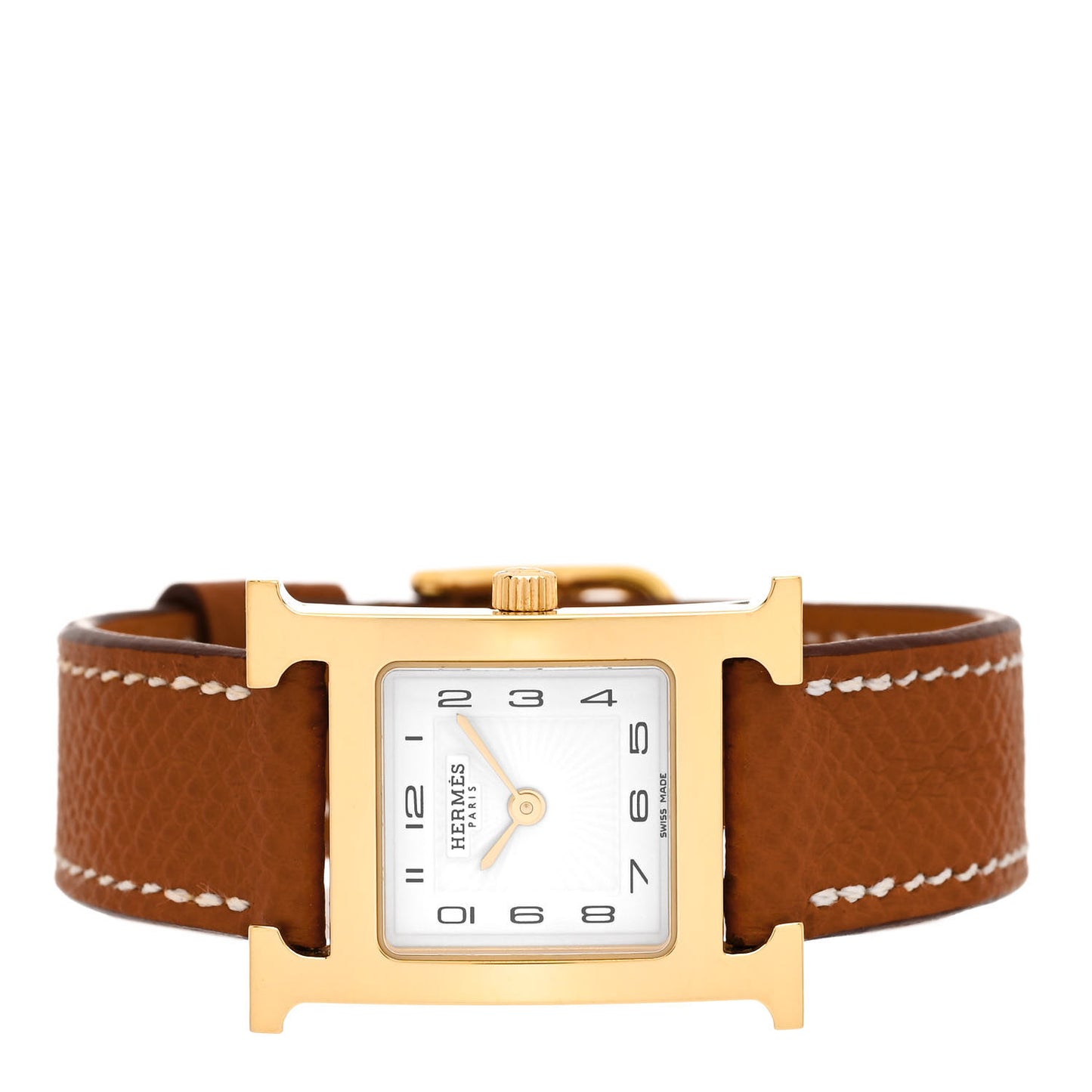 Stainless Steel Epsom 21mm Heure H Hour Quartz Watch Gold