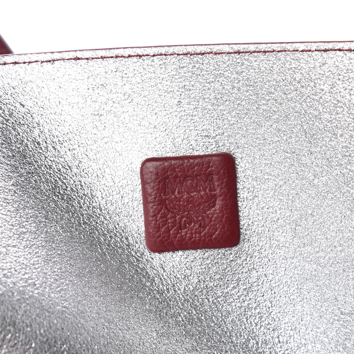 MCM Grained Calfskin Medium Reversible Wandel Tote Ruby Tan 9 of 13