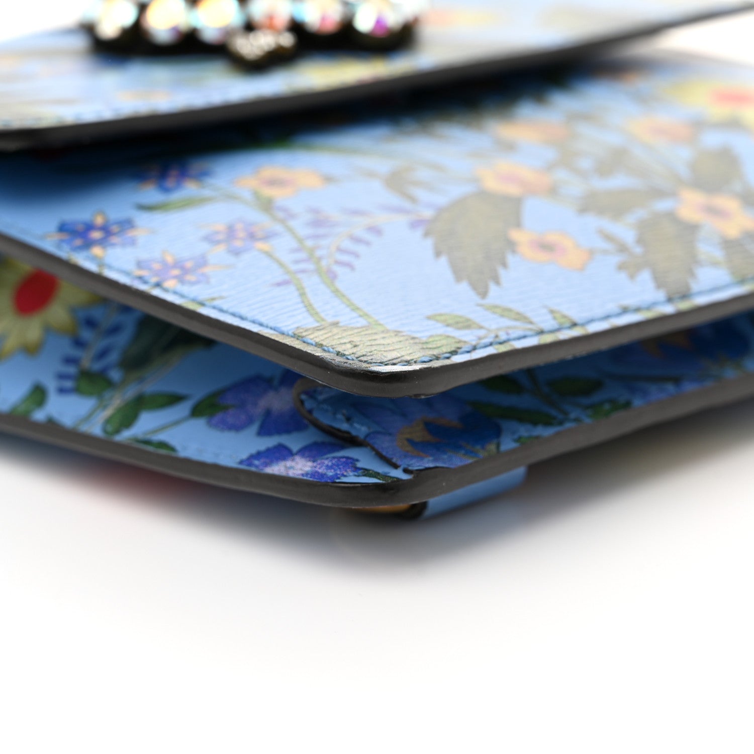 Gucci Calfskin Web New Flora Crystal Heart Totem Azure 9 of 13