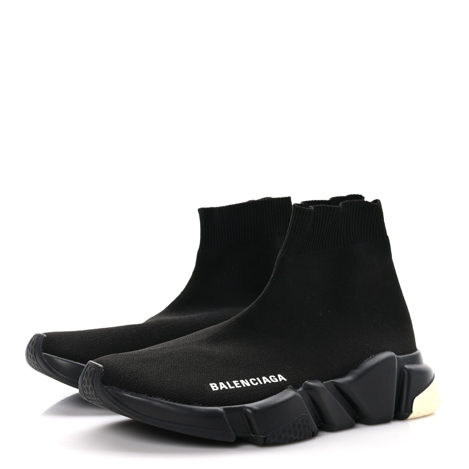 Balenciaga Neoprene Knit Womens Speed Sneakers 36 Black White 3 of 7