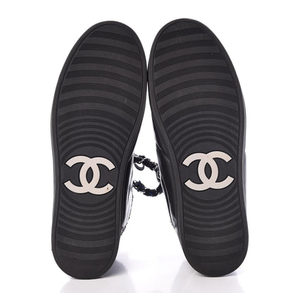 Chanel Calfskin Tweed Womens Zipped Sneakers 40 Black 7 of 11