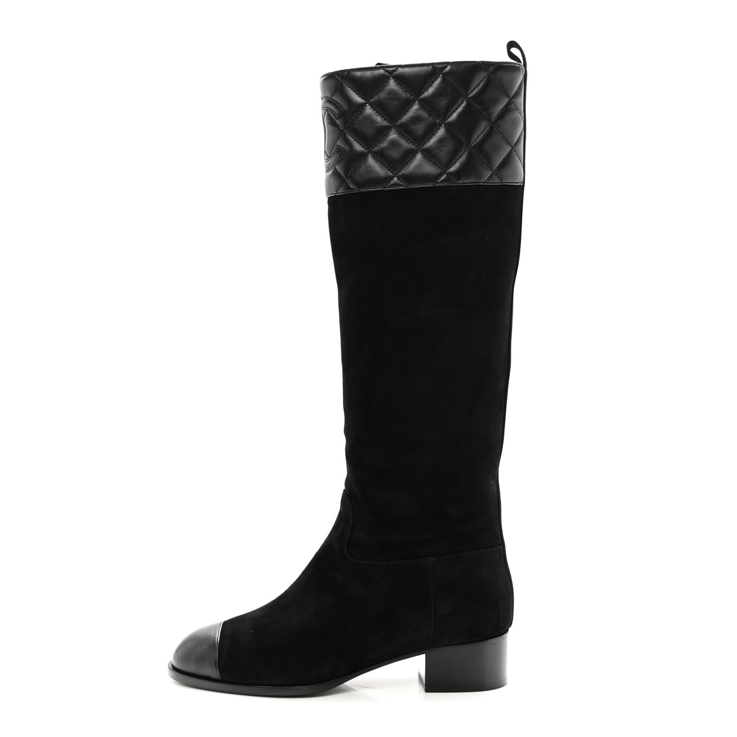 Suede Calfskin Lambskin Quilted Knee High Boots 38