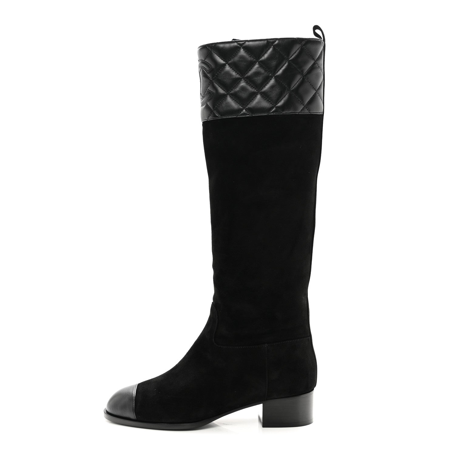 Chanel Suede Calfskin Lambskin Quilted Knee High Boots 38 1 of 9