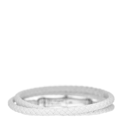 John Hardy Sterling Silver Leather Braided Bamboo Station Wrap Bracelet White 3 of 5