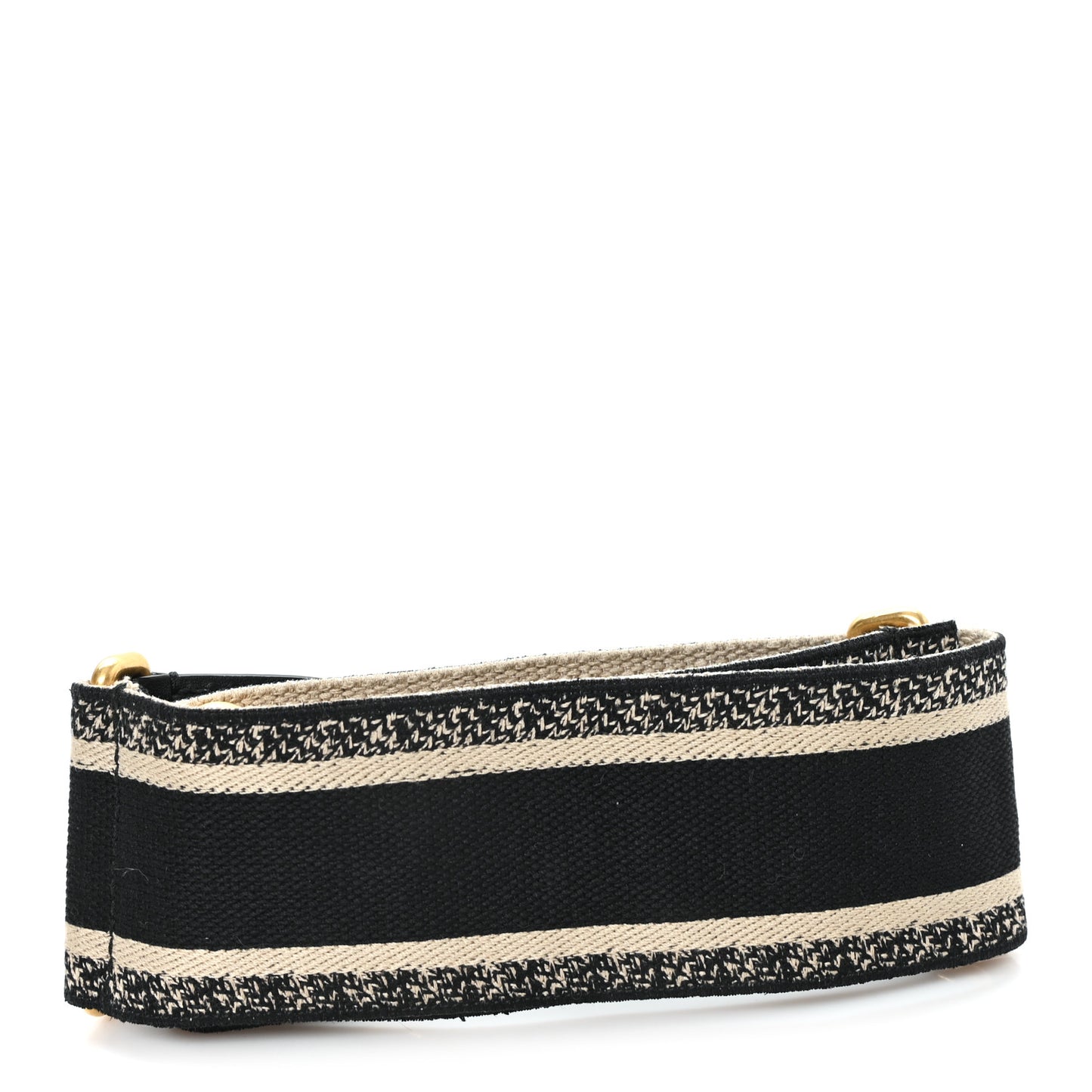 Canvas Embroidered Shoulder Strap Black
