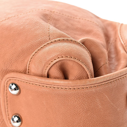 Chanel Calfskin Stitched Bowler Light Brown 10 of 14
