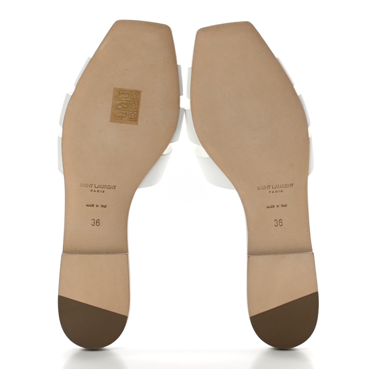 Calfskin Tribute 05 Slide Sandals 36 White