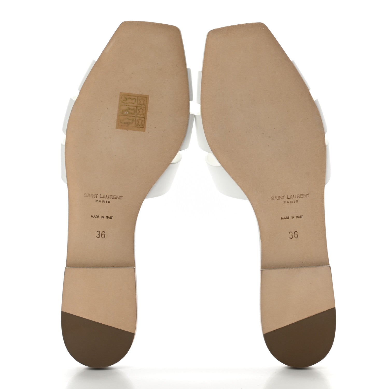 Saint Laurent Calfskin Tribute 05 Slide Sandals 36 White 5 of 8