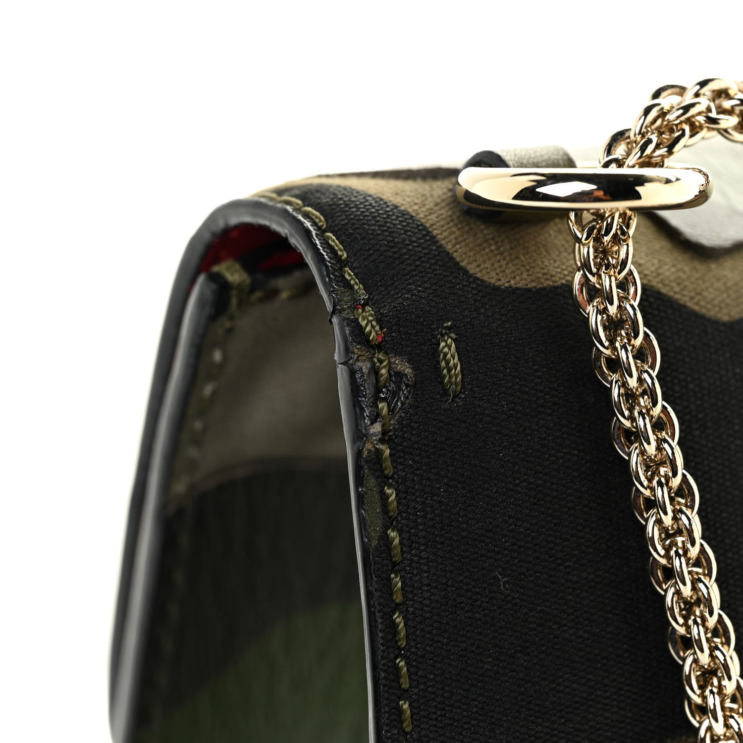 Valentino Garavani Nappa Canvas Camouflage Medium Glam Lock Rockstud Flap Verde 15 of 17