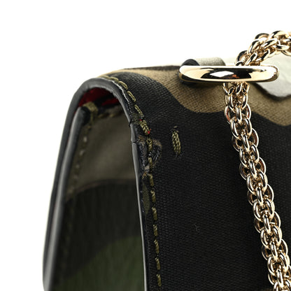 Valentino Garavani Nappa Canvas Camouflage Medium Glam Lock Rockstud Flap Verde 15 of 17