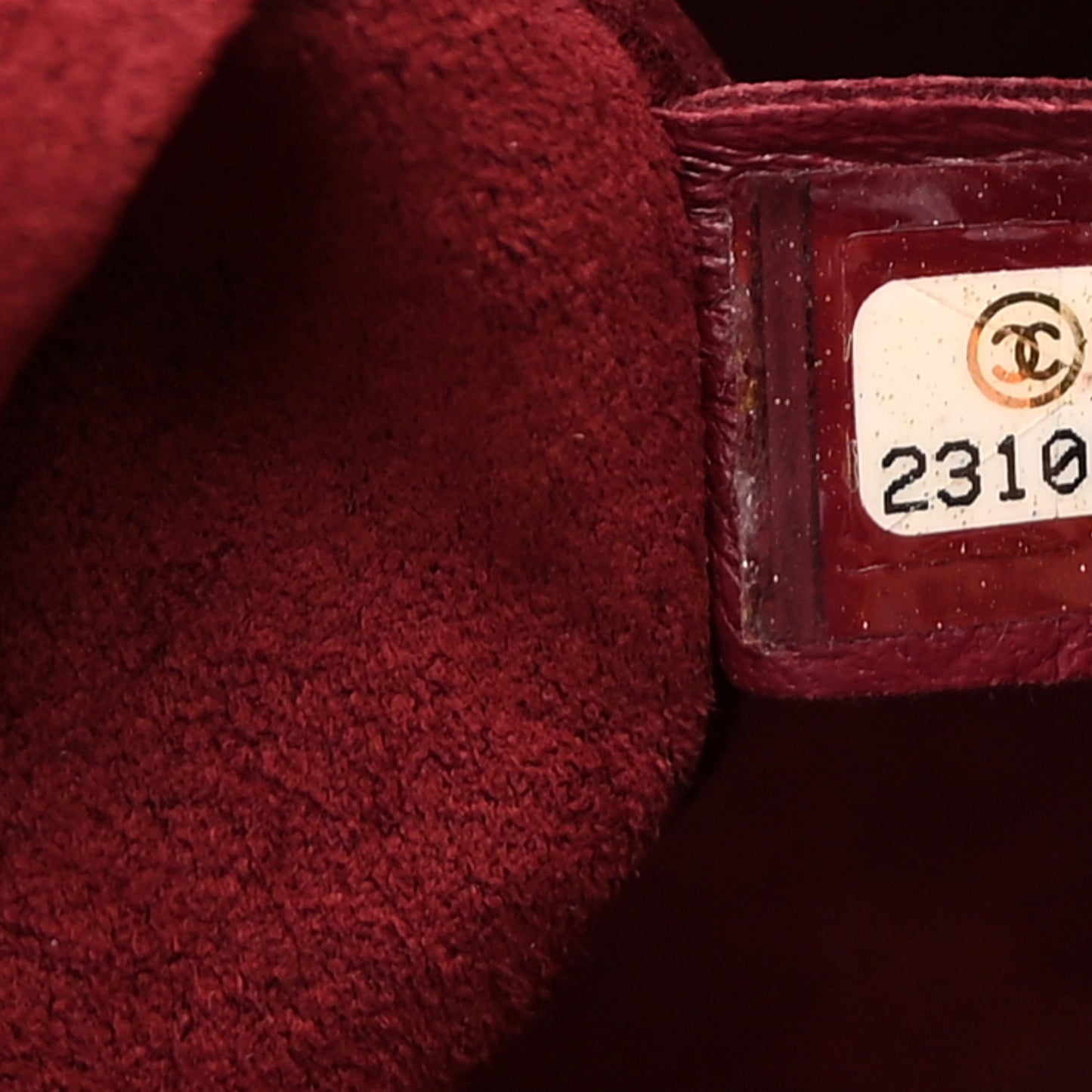 Calfskin Stitched Large Drawstring CC Bag Burgundy