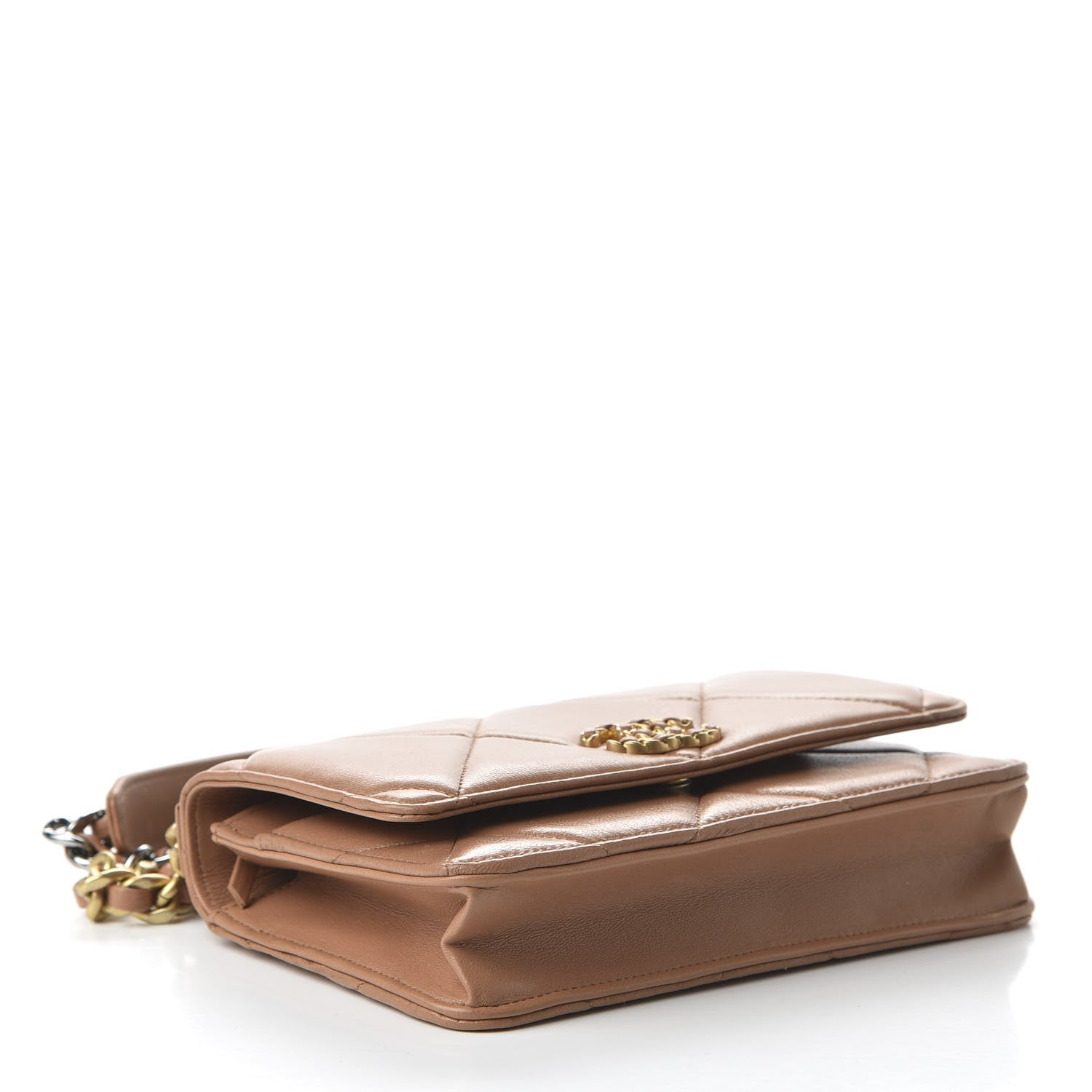 Chanel Lambskin Quilted 19 Wallet On Chain WOC Brown 4 of 11