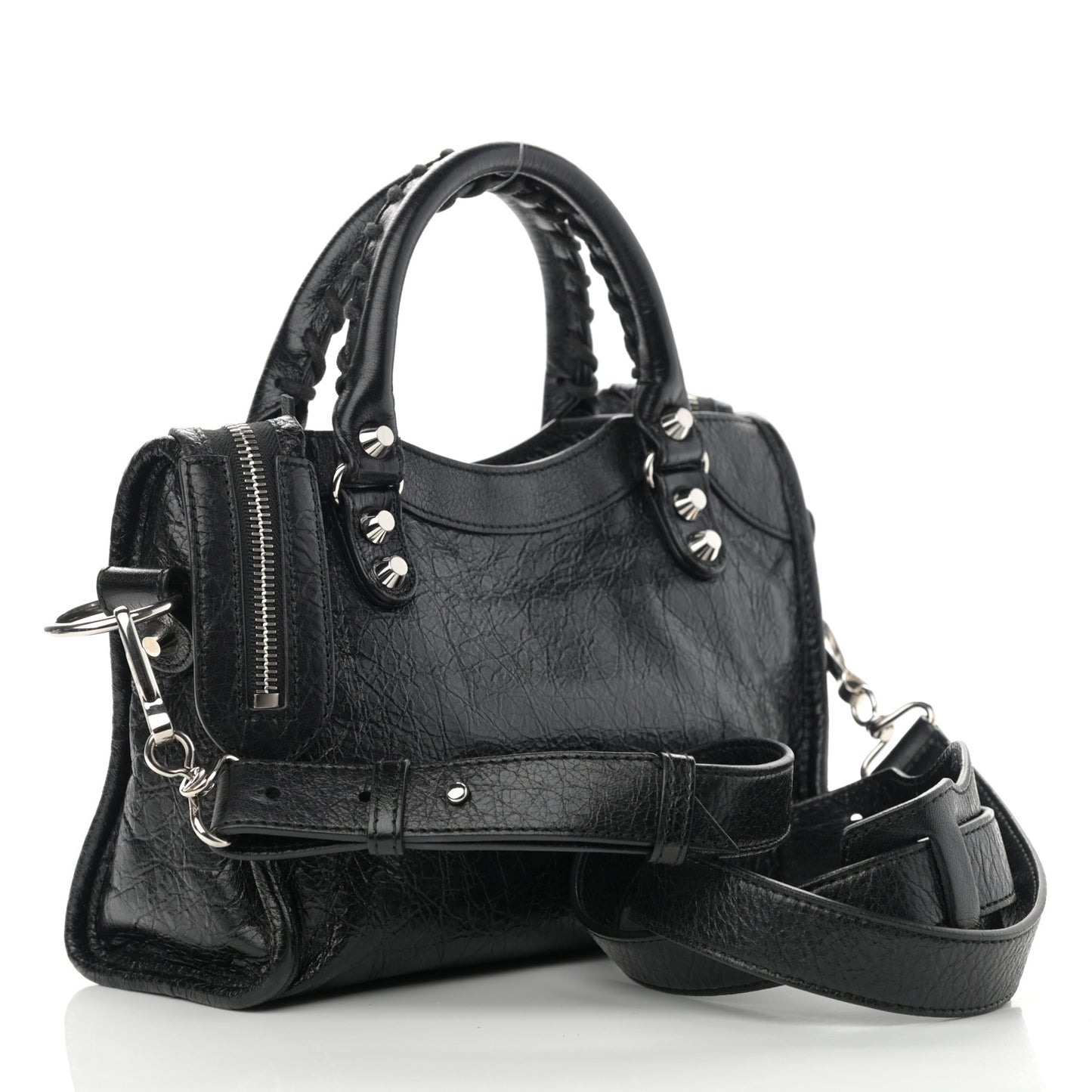 Agneau Classic Silver Hardware Mini City Black