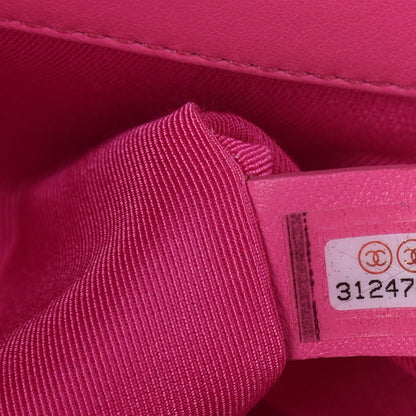 Chanel Shiny Lambskin Quilted Medium Chanel 19 Flap Neon Pink 9 of 11