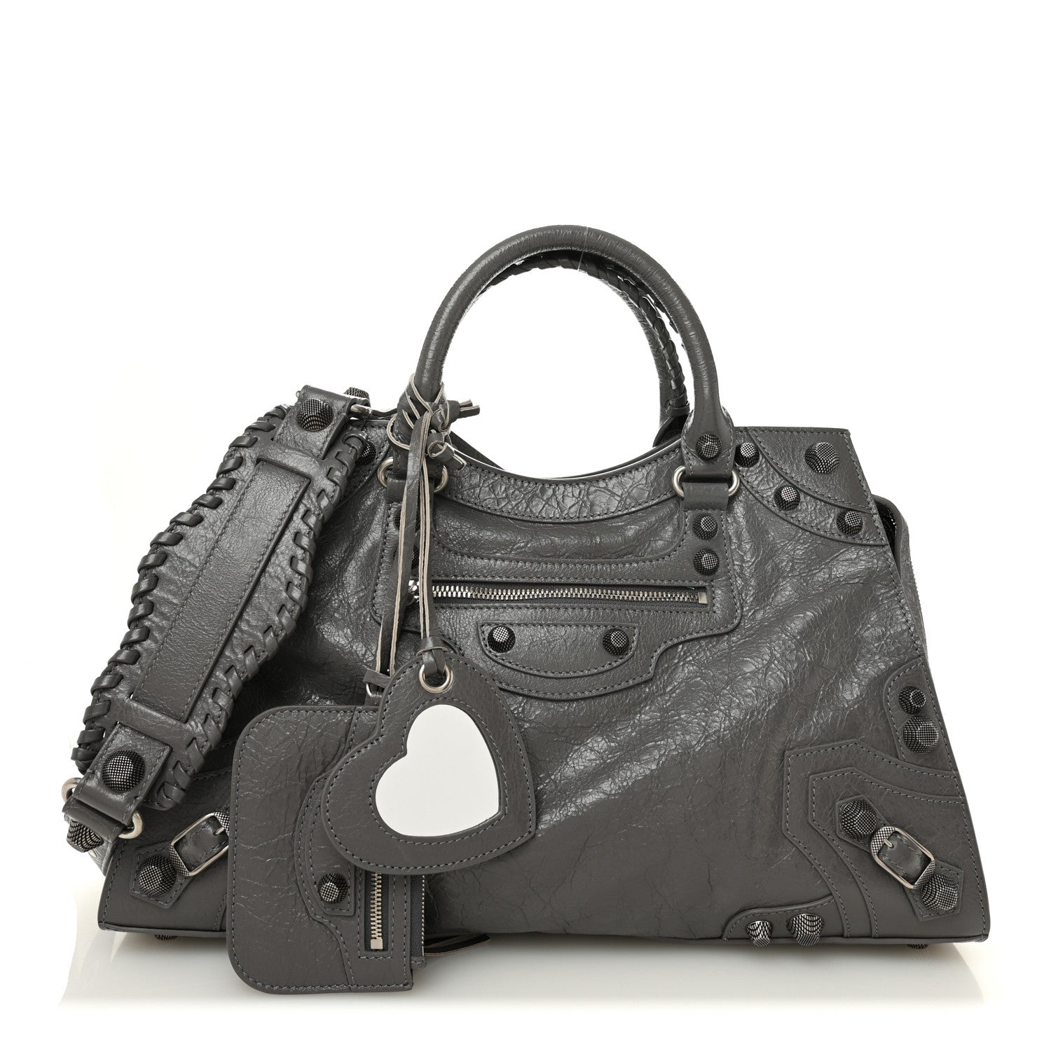 Balenciaga Agneau Arena Neo Cagole City Handbag Dark Grey 1804137