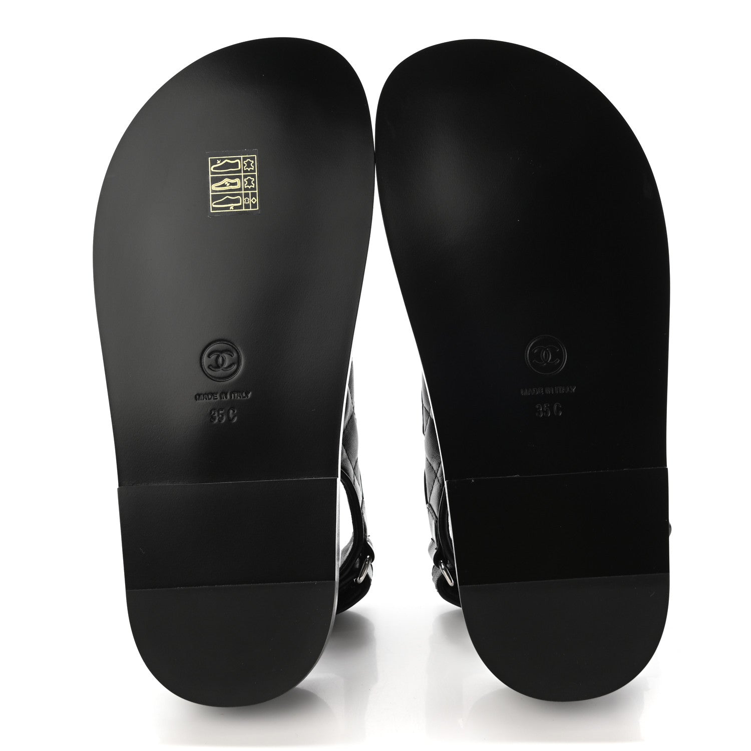 Chanel Lambskin Velcro Dad Sandals 35 Black 5 of 8