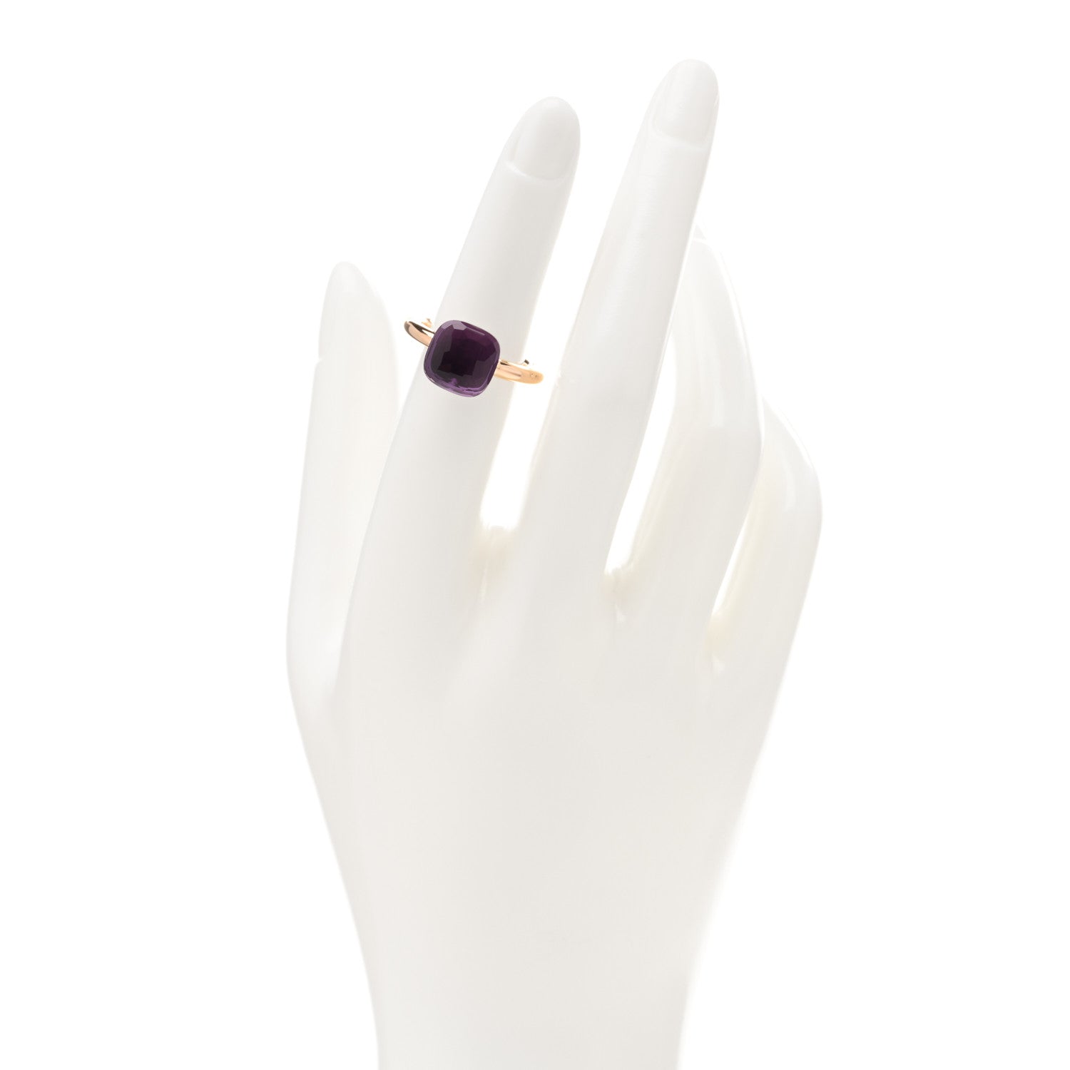Pomellato 18K Rose Gold Amethyst Classic Nudo Ring 54 6.75 2 of 5