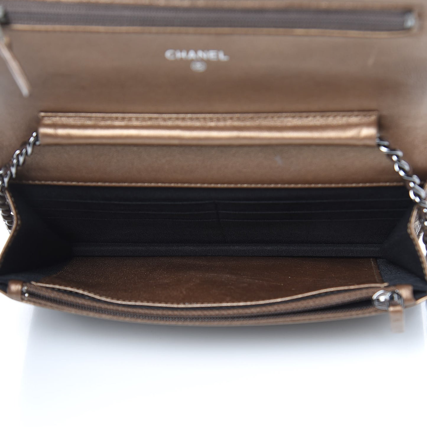 Metallic Caviar Timeless CC Wallet On Chain WOC Bronze