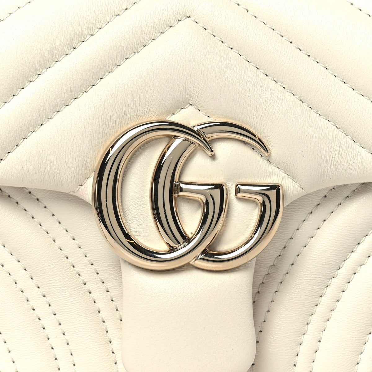 Gucci Lambskin Matelasse Small GG Marmont Shoulder Bag White 8 of 11