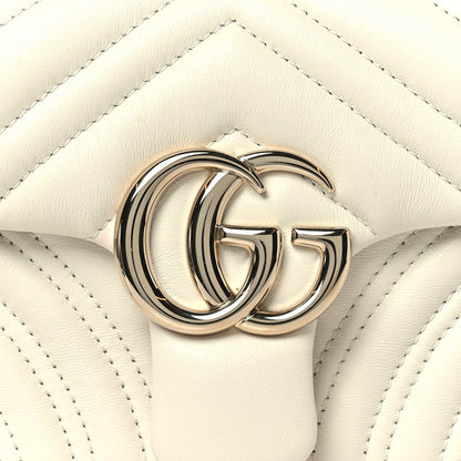 Gucci Lambskin Matelasse Small GG Marmont Shoulder Bag White 8 of 11
