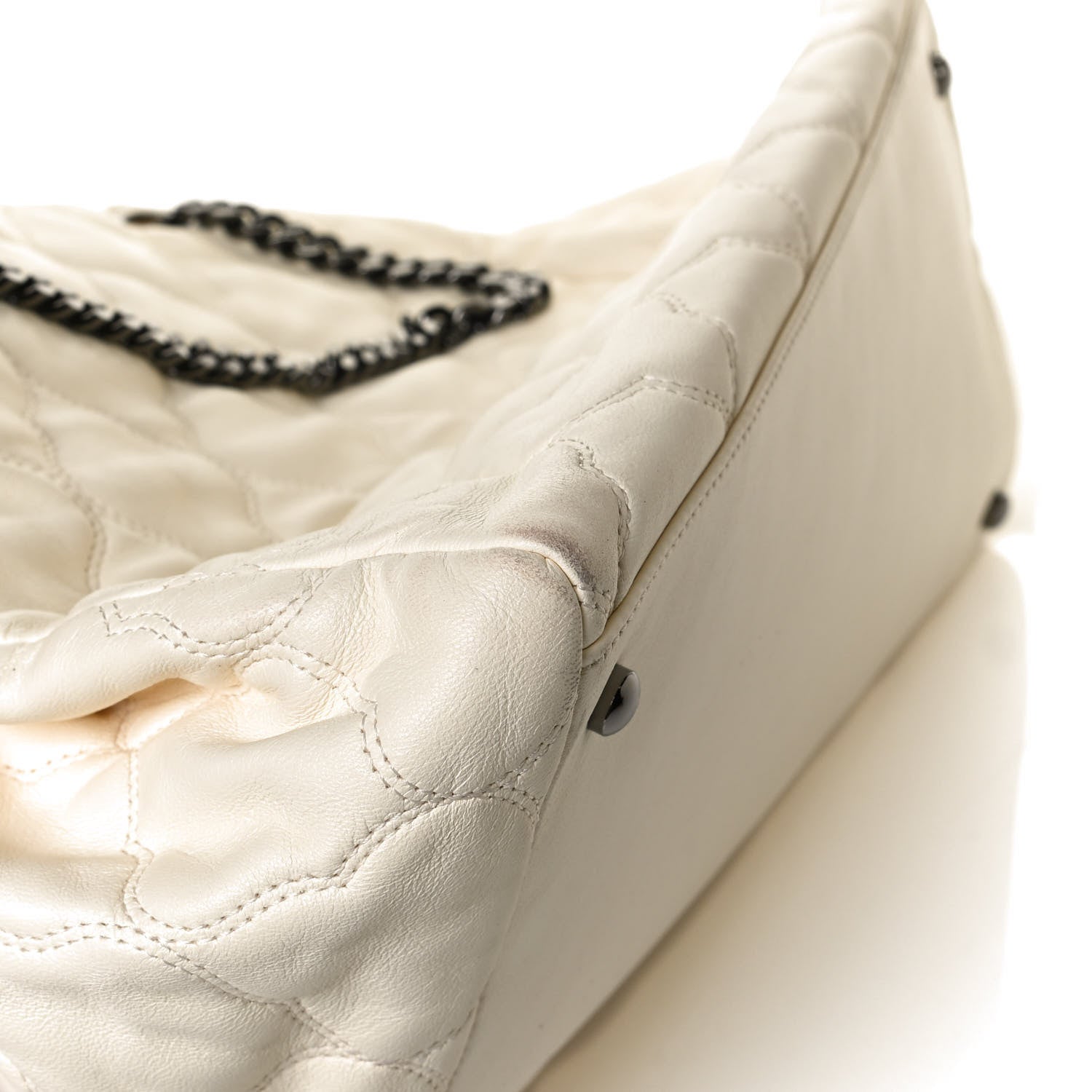 Chanel Lambskin Cells Accordion Tote Dark White 16 of 16