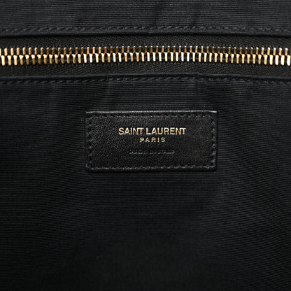 Saint Laurent Canvas Calfskin Leopard Print Rive Gauche Noe Tote Natural Black 6 of 13