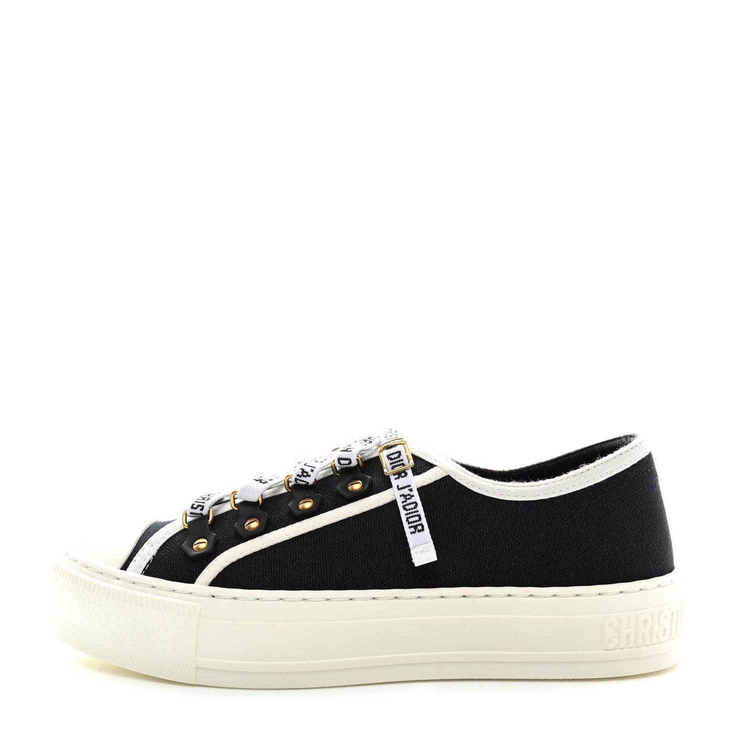 Canvas Walk'N'Dior Low Top Sneakers 36 Black