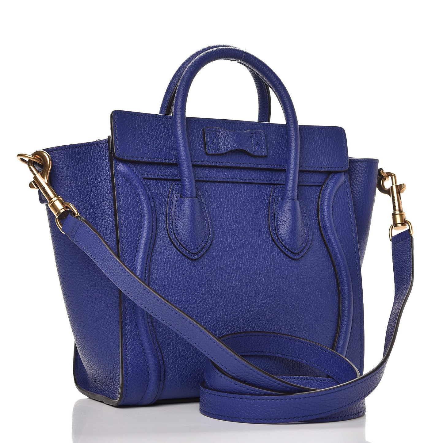 Drummed Calfskin Nano Luggage Indigo