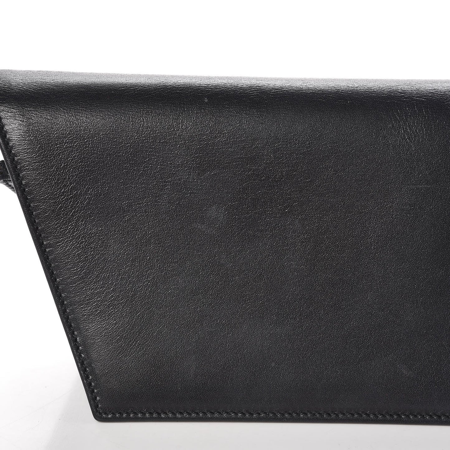 Calfskin Diagonal Clutch Black