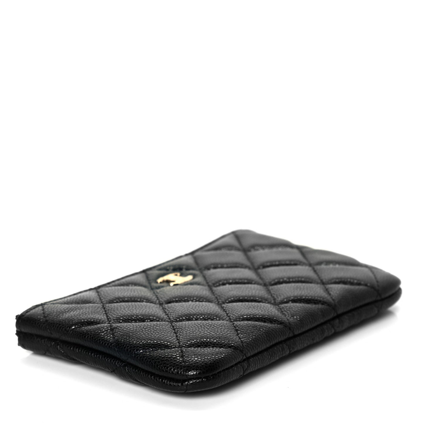 Caviar Quilted Small Cosmetic Case Black