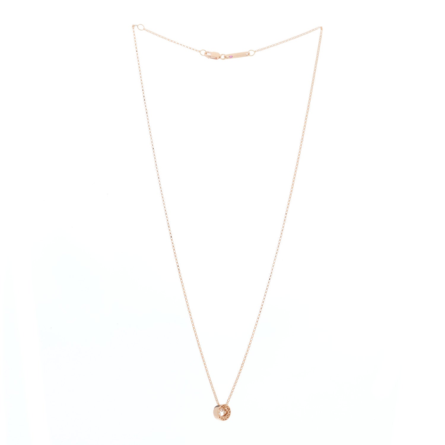 Roberto Coin 18K Rose Gold Symphony Golden Gate Rondel Pendant Necklace 2 of 4