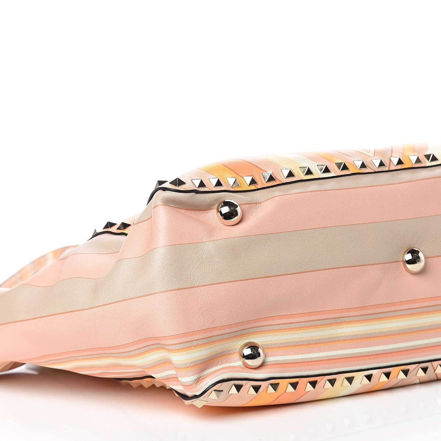 Vitello Native Couture 1975 Medium Rockstud Tote Mandarin Sorbet