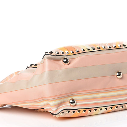 Valentino Garavani Vitello Native Couture 1975 Medium Rockstud Tote Mandarin Sorbet 10 of 11