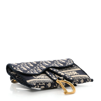 Christian Dior Oblique Slim Saddle Pouch Blue 4 of 12