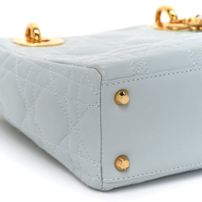 Christian Dior Lambskin Cannage Mini Lady Dior Light Blue 9 of 12