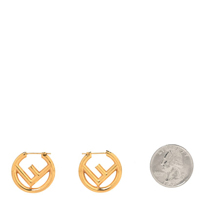 Fendi Metal FF Hoop Earrings Gold 2 of 4