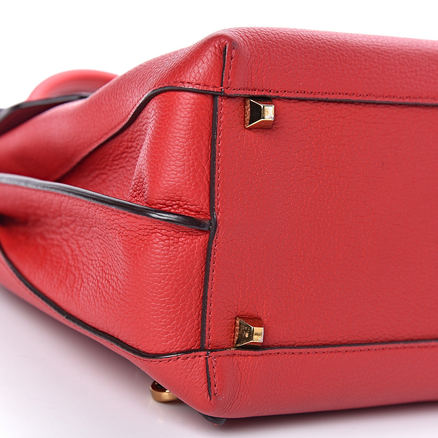 MCM Grained Calfskin Large Milla Convertible Backpack Ruby Red 13 of 15