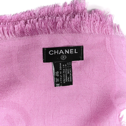 Chanel Cashmere Silk CC Fringe Scarf Pink 3 of 3