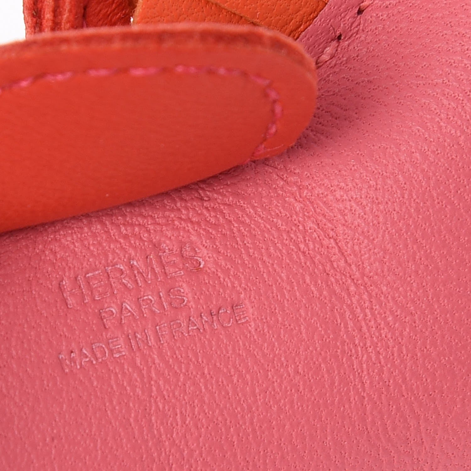Hermes Milo Lambskin Grigri Rodeo Bag Charm PM Rose Azalee Orange Poppy Rouge Indien 3 of 4