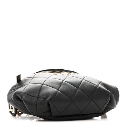 Chanel Lambskin Quilted Resin Bi-Color Waist Bag Fanny Pack Black 4 of 10
