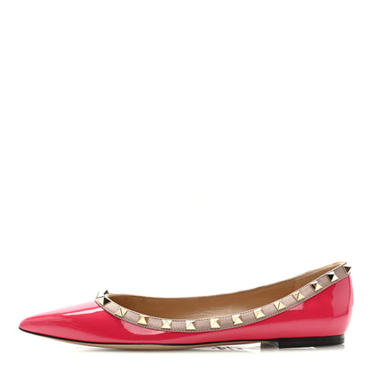 Valentino Garavani Patent Nappa Rockstud Ballerina Flats 39.5 Framboise Poudre 1 of 7