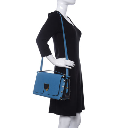 Jimmy Choo Grainy Calfskin Small Lockett Shoulder Bag Blue 2 of 9