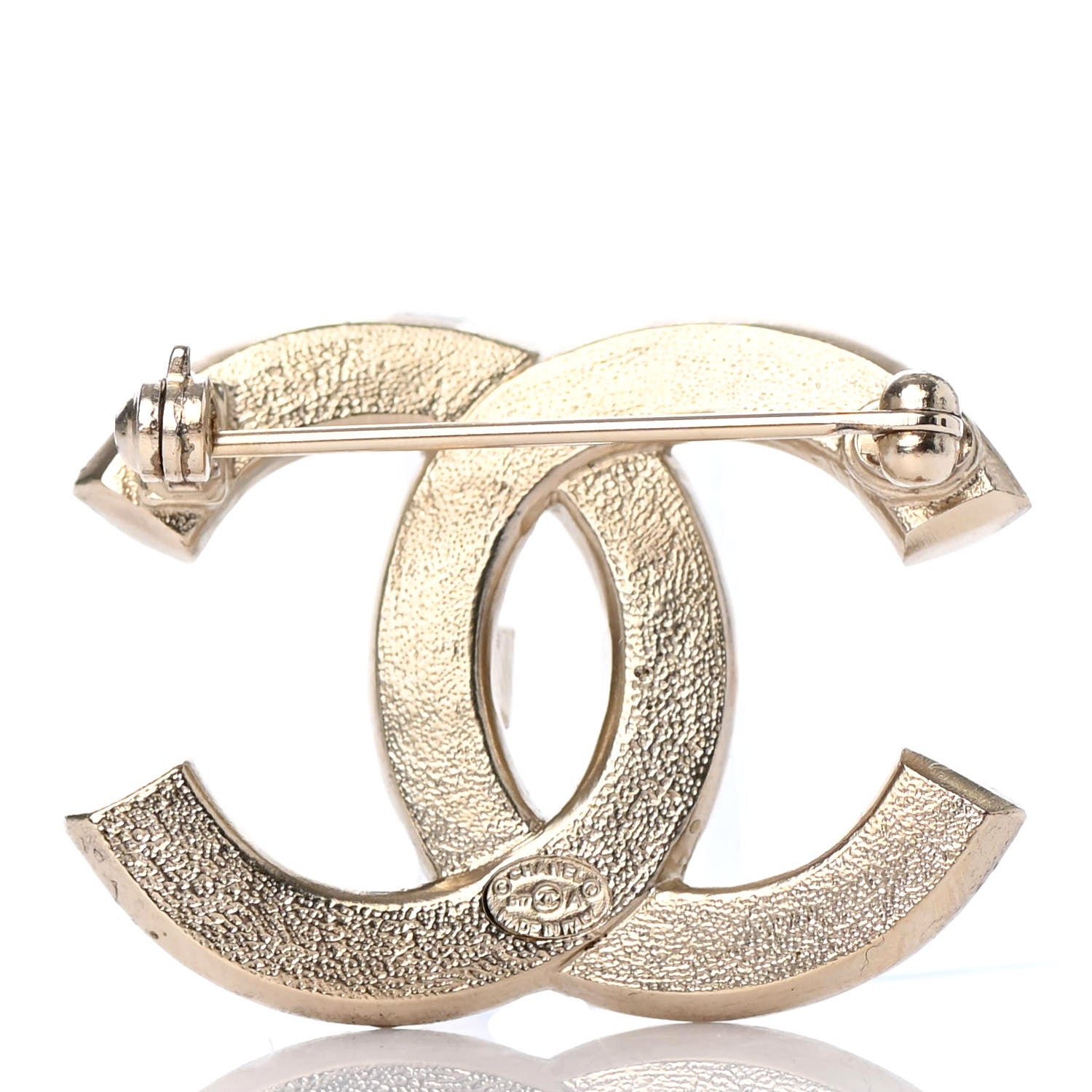 Chanel Baguette Crystal CC Brooch Light Gold 3 of 4