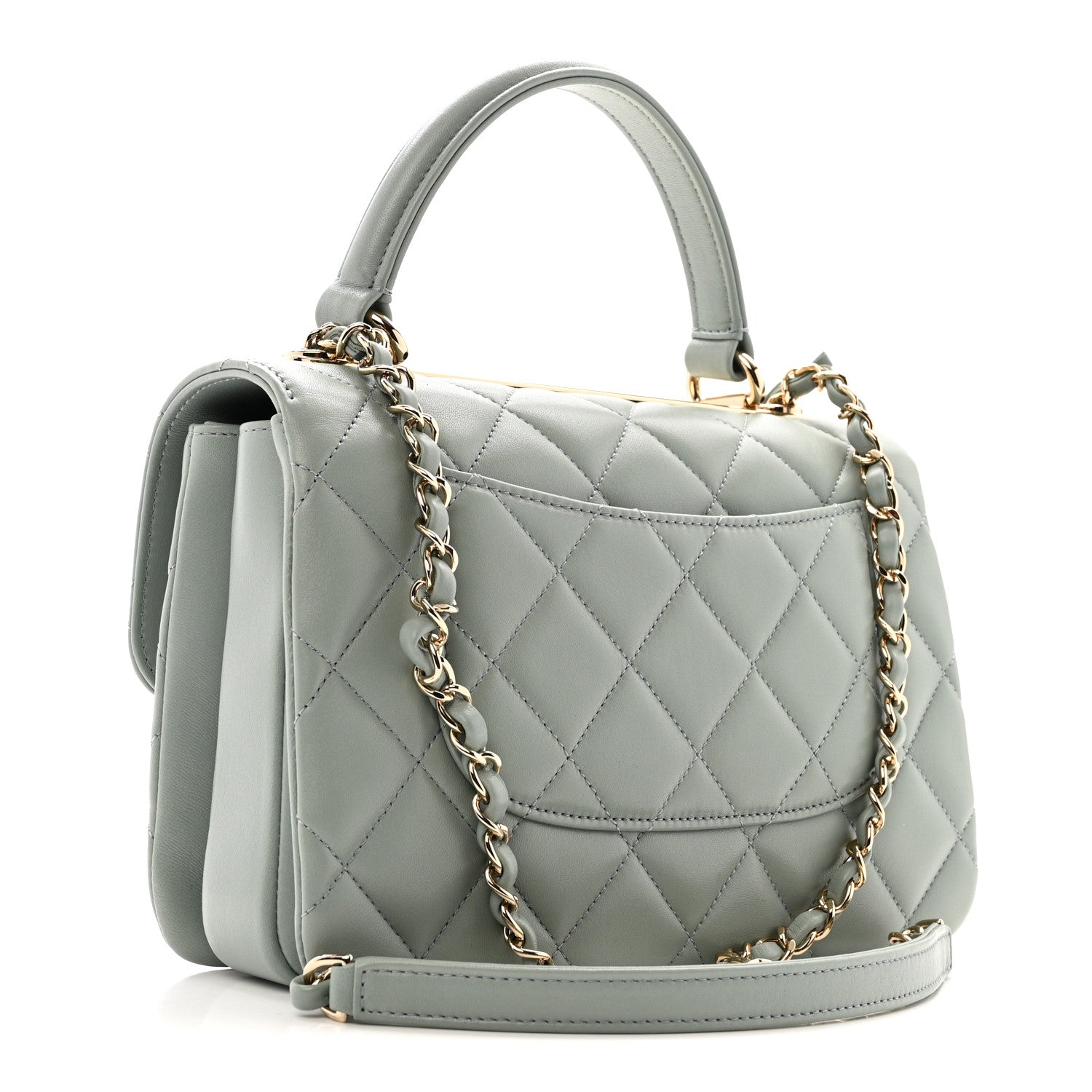 Chanel Lambskin Quilted Small Trendy CC Flap Dual Handle Bag Grey 3 of 12