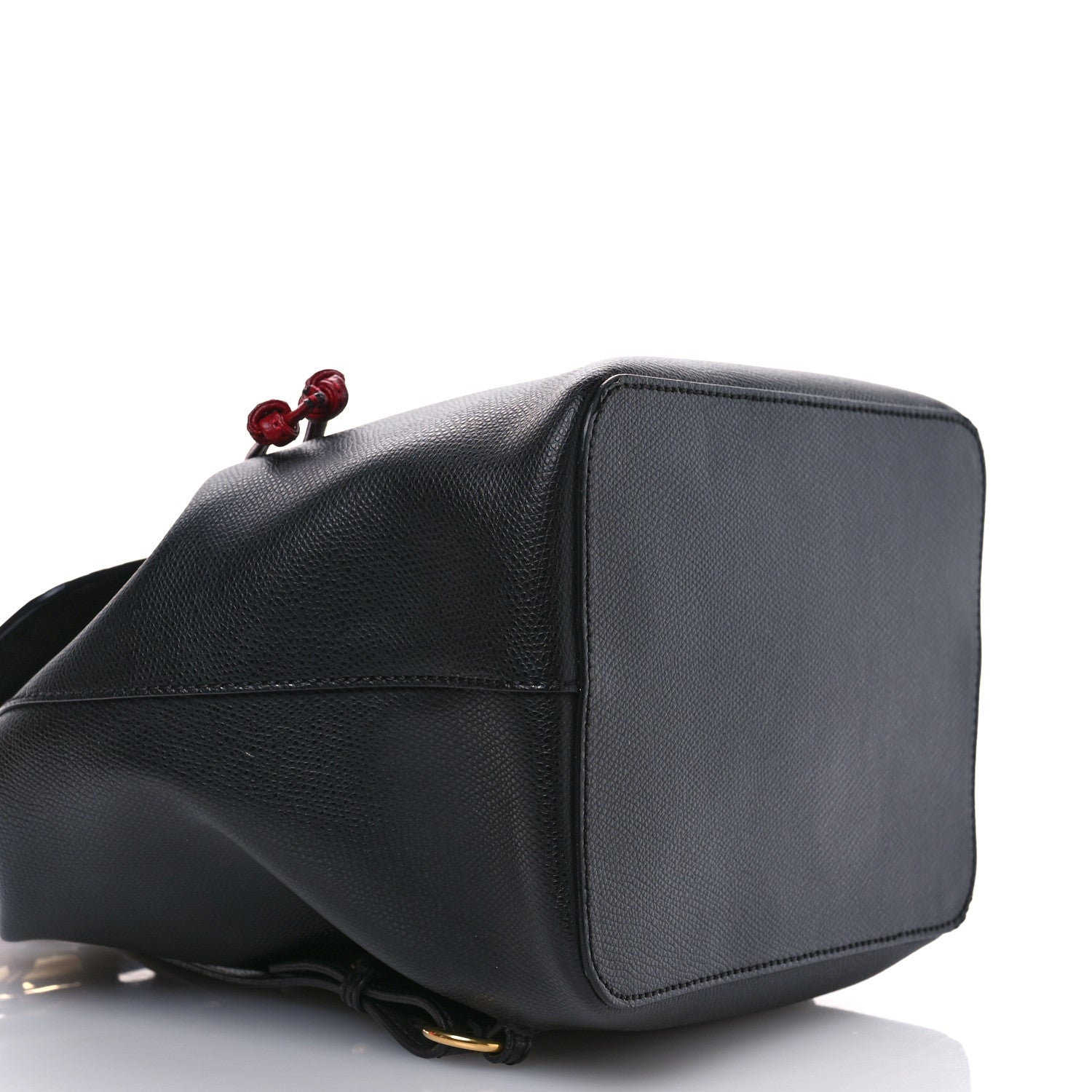 Fendi Vitello Cruise Bi-Color FF 1974 Embossed F is Fendi Drawstring Backpack Black Fragola Maya 9 of 10
